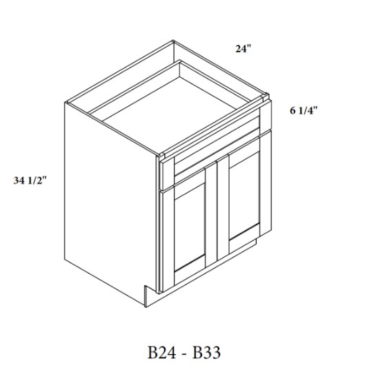 2 Door 1 Drawer Base Cabinets