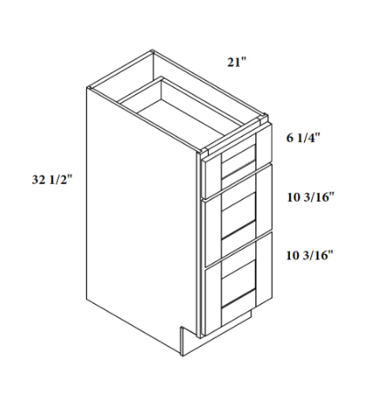 3 Drawers Handicap Base Cabinets
