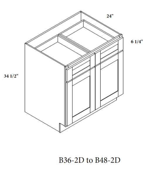 2 Door 2 Drawers Base Cabinets