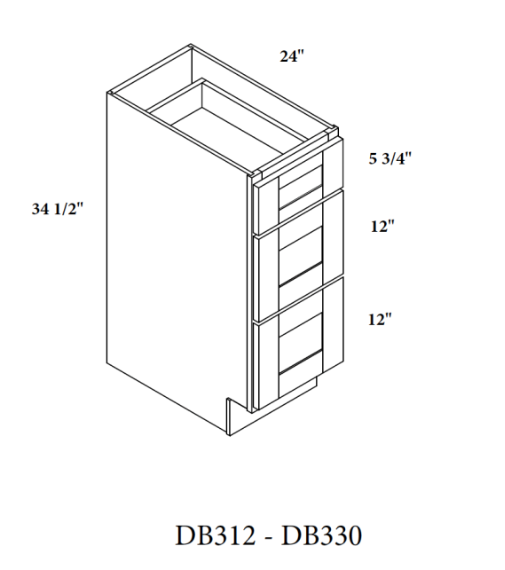 3 Drawer Base Cabinets